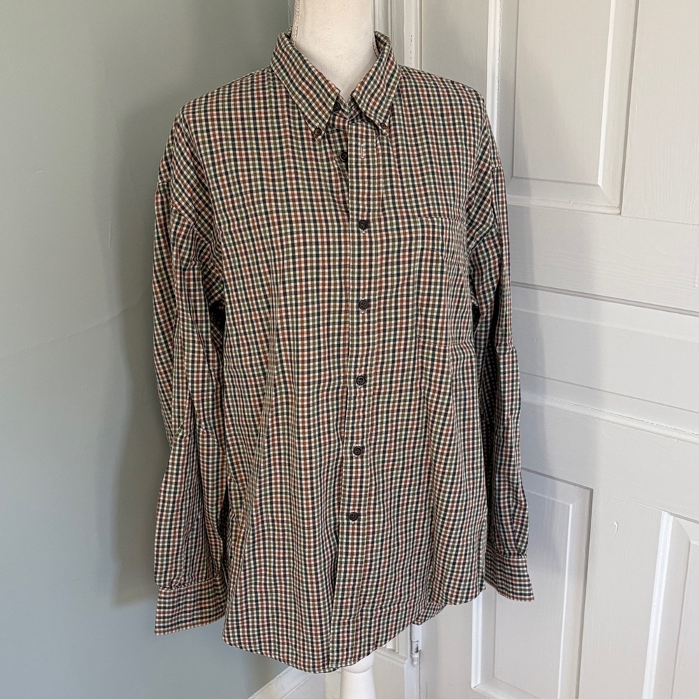 Gap Cotton Multicolor Checkered Button-Up Shirt Heavier Weight XLarge
